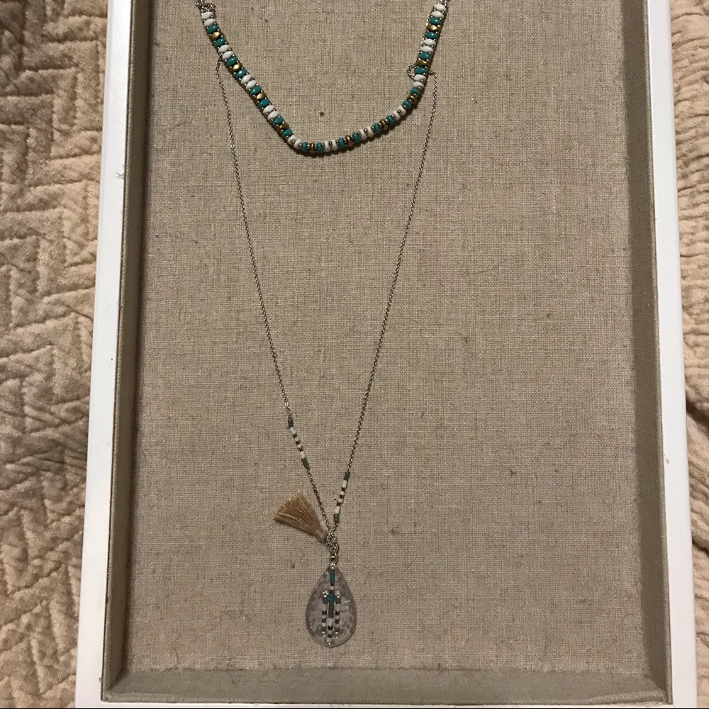 Stella and Dot statement necklace 2 in 1 EUC
